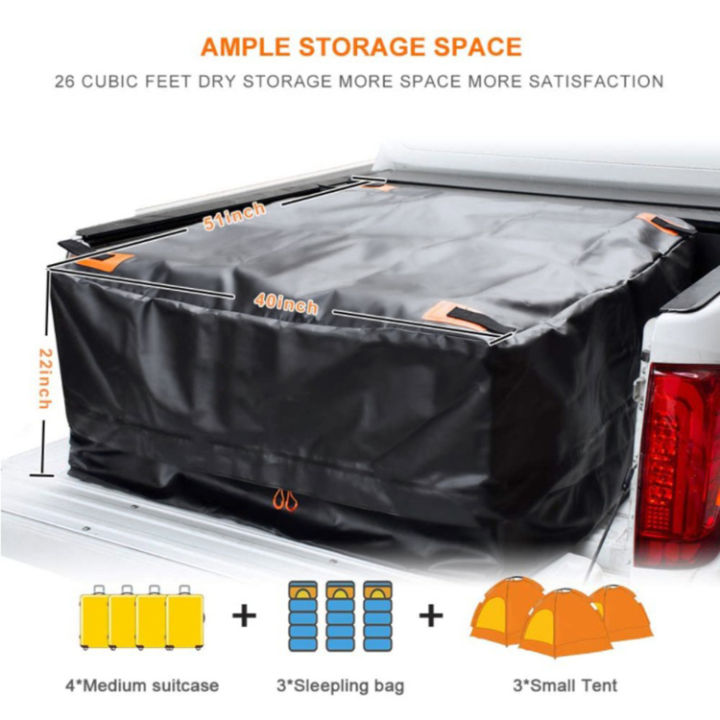 Truck Bed Cargo Bag With Cargo Net Pickup Truck Roof Bag Waterproof And