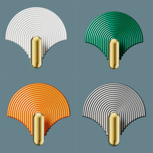 【4Pcs/Pack】Nordic Style Fan Shape Punch-free Hook Door Rear Hanger Bathroom Kitchen Wall Hook Traceless Clothes Hat Key Storage Hooks