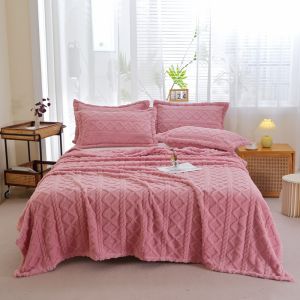 DQ Luxury Double-Sided Soft Velvet Cashmere Blanket 180cmx200cm - Hypoallergenic Breathable Bedspread in Assorted Colors