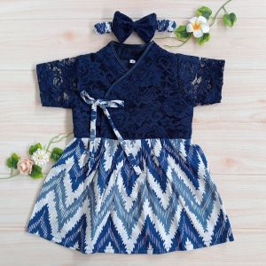 Hanbok Anak / Hanbok Batik / Hanbok Brokat warna Navy