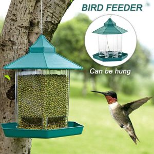 Hanging Wild Bird Feeder Outdoor Panoramic Pavilion Bird Feeder Garden Patio Decoration