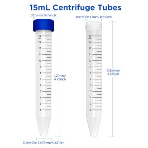 100Pcs 15ML Centrifuge Tube Conical Buttom With Graduation