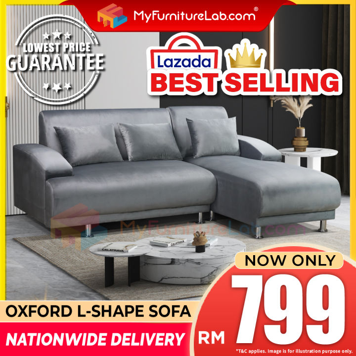 READY STOCK OXFORD L Shape Sofa Ruang Tamu Sofa 3 Seater 4 Seater Home Living Furniture Comfortable Seating Solution Lazada Lazada