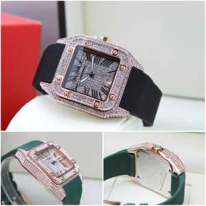 READY BISA COD - Jam Tangan Wanita Full Permata - Tali Karet Fitur Tanggal Aktif - Free Box - Jam Tangan Wanita Terbaru