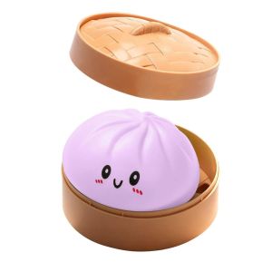 SHIHENG With Steamer Dumplings Squishy Toy Slow Rising Soft Fidget Dumpling Sensory Toy Creative Colorful Squishy Bun AdultsKids