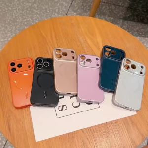 Original Orange for Magsafe Phone Case for iPhone 13 14 15 16 Pro Max 17 Pro Max AIR Wireless Magnetic Charging Shockproof Cover