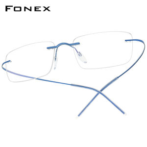FONEX Rimless Titanium Glasses Men Brand Design New Frameless Eyeglasses Frame Women Austria High-Quality Ultralight Custom Optical  Eyewear 85707