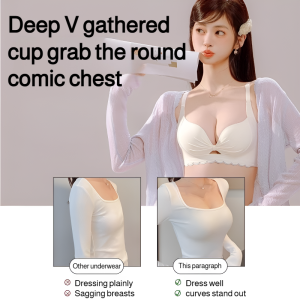 💝Gathered Invisible Seamless Bra for Women with Small Breasts Gathered Non-Slip and Lifted Halter Neck Tube Top Bra That Wont Fall off无痕内衣