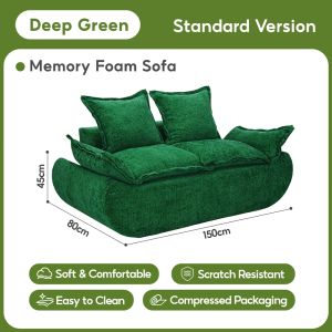 MODOFO Sailboat Sofa Family Size Sofa High-Density Foam Easy-Clean Fabric Compressed Packaging
