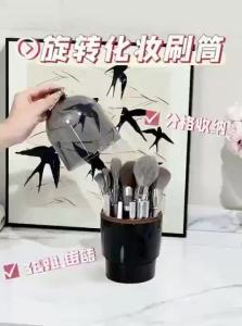 FCBAOJIAWANG Rotating Dust-proof Cover Makeup Brush Storage Case