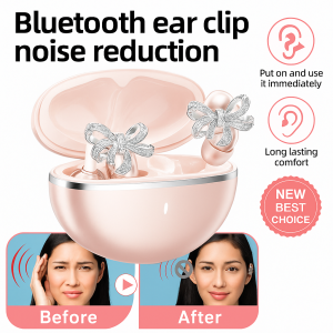Detachable Bow Bluetooth Headset Anti-Slip Clip Design Waterproof Fashion Wireless Earphones