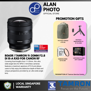 [𝗖𝗡𝗬 𝟮𝟬𝟮𝟲 𝗣𝗥𝗢𝗠𝗢𝗧𝗜𝗢𝗡] [Canon RF] Tamron 11-20mm F2.8 Di III-A RXD (APS-C Mirrorless) for CANON RF [B060R] | Tamron Singapore Warranty