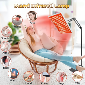 New LED 660NM850 Nanometer Floor Stand Infrared IR Temperature Light Therapy Heat Lamp Pain Relief