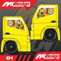 Stiker One Way Kaca Samping Truk Canter - Bisa Request/custom. 