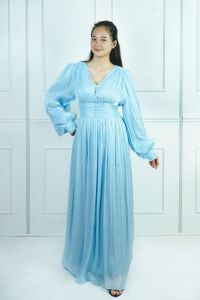Fc Dunia Gamis / Gamis Shimer Amira / Gamis Shimer Panjang V / Fashion Muslim Wanita /Pakaian Wanita