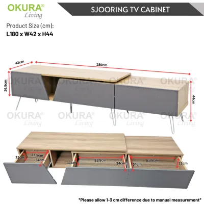 [CLEARANCE] OKURA 6 Feet TV Cabinet Modern TV Console Kabinet TV Almari TV Rak TV Storage Living Room Furniture 电视柜