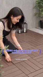VODELL Wood Floor Decking 11PCS Outdoor Garden Decoration Plastic Floor Tiles Balcony Flooring Lantai Papan Kayu 园艺地板