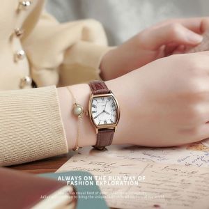 Đồng hồ thạch anh nữ dạ quang chữ số La Mã hình thùng thanh lịch taidu