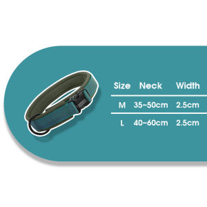 Pet Collar SBR Mesh Fabric Soft Lining Reflective Strap Heavy Duty D Ring for Medium Large Dogs