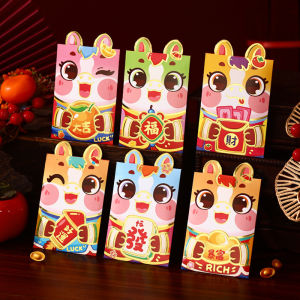 Dizoey 6Pcs 2026 Horse Year Cartoon New Year Red Packet Lucky Red Envelope Creative Spring Festival Birthday Wedding Lucky Money Pouch