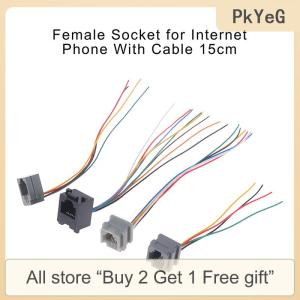 [COD] PkYeG Tool 5PCS 616E 623k 616M 641D RJ11\RJ12\RJ45 Female Socket for Phone With Cable 15cm
