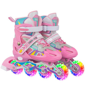 Four Size Adjustable Roller Skates Kid Inline Skates Flashing Wheels 6 yrs and above Skates Shoes
