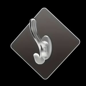 Strong Cartoon Coat Hook / Seamless Paste Crystal Double Hook / No Punching / Cangkuk Kot Kartun Kuat / 无痕黏贴衣帽挂钩