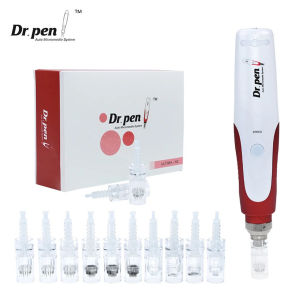 Dr Pen N2 Wireless Derma Pen Profesional Facial Micro Therapy Micro With 12 Pcs Cartridges Stamp MTS Mesotherapy Skin Care Hair Re-Growth Beauty Device
