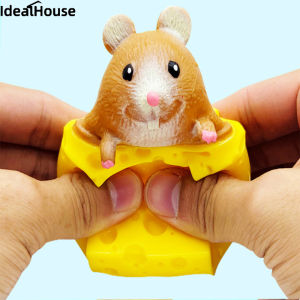 【Hot Sale】Colored Pinching Stress Relief Toy Cute Cheese Mouse Cup Novelty Pen Holder Multipurpose Soft Portable Vent Block Festival Birthday Gift