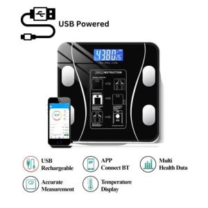 SOHO Bluetooth Smart Digital Scale 12-in-1 Body Fat Weight Scale Weighing scale with Batteries
