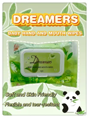 5/ 10/ 20 Pack Dreamers Baby Hand Mouth Wipes 80 Series FDA Approved Wet Tissue Hypoallergenic