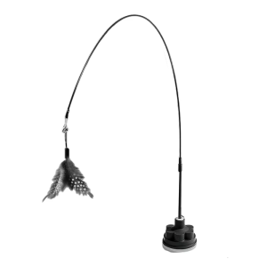 360 Degree Rotating Cats Teaser Wand With Secure Suction Cup Base And Feathered Design For Boredom Cats Stress Reduce
