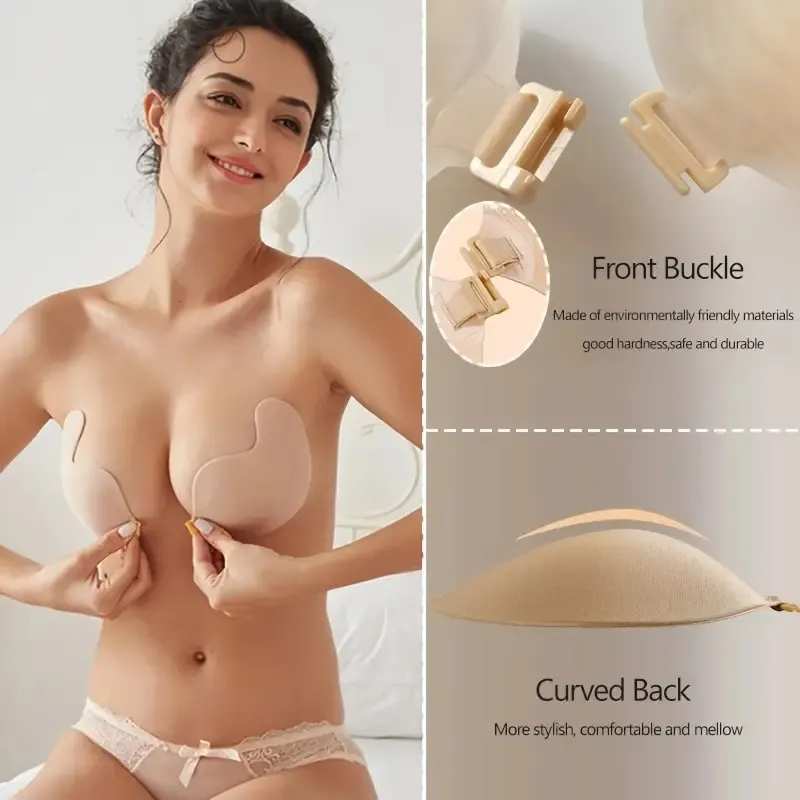 Sticky Bra Backless Strapless Bra Lift Up Adhesive Silicone Push Up Bra  Pasties For Women With Nipple Covers