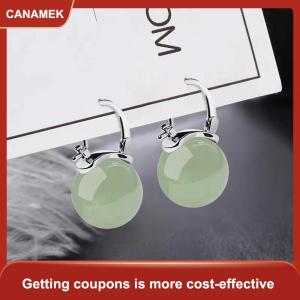 【CANAMEK】 Cổ Phong Cách Ngọc Bead Bông Tai Nhẹ Nhàng Thời Trang Tính Khí Tai Khóa Cho Phụ Nữ Cô Gái Retro Bông Tai Đồ Trang Sức Phụ Kiện Quà Tặng