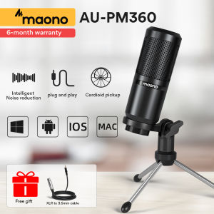 MAONO PM360TR Condenser Microphone Recording PC Mic for Online Teaching Meeting Livestreaming Gaming With Tripod Stand