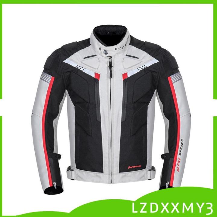 LEATHER MESH MOTORCYCLE WATERPROOF JACKET WHITE WITH EXTERNAL