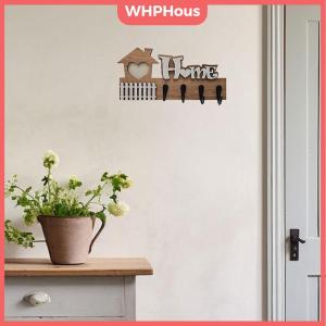 WHPHous Wooden Wall Hooks Door Wall Hangers Entrance Decoration Key Holder Wooden Crafts Home Decoration Wooden Hook