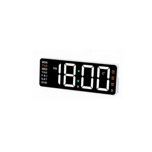 KAKA RGB Colors Digital Desk Clock Adjust Brightness 12/24H Format Table Alarm Clock Multifunctional LED Display Large Digital Clock Living Room