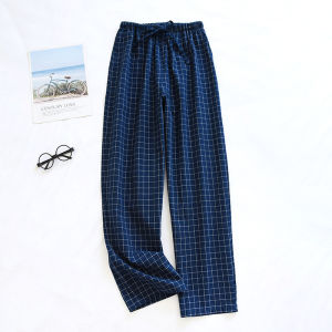 Cotton Men and Womens Homewear Spring and Fall Sleeping Pants Couple Pants Thin Section Plaid Home Pajama Pants Casual Soft