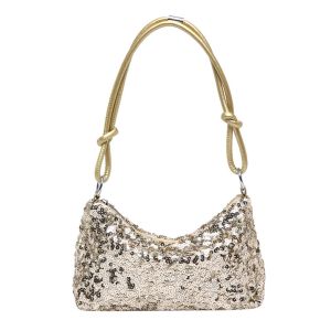 DINAH กลิตเตอร์ กระเป๋าเลื่อม blingbling สีทึบทึบ สไตล์เกาหลีแบบ กระเป๋าสะพายไหล่ปักเลื่อม แฟชั่นสำหรับผู้หญิง กระเป๋าถือแบบถือ กระเป๋าคลัทช์ตอนเย็น สำหรับผู้หญิง