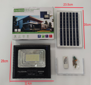 Fujishin 6000W 3000W Solar LED Lights Outdoor Indoor Waterproof Floodlight Light Wireless Remote Control Solar Panel