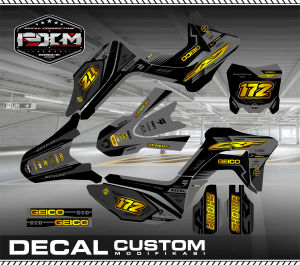 Decal STIKER CRF 150L FULLBODY MERAH HITAM GOLD VARIASI WARNA KEREN