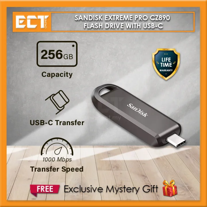Sandisk Extreme Pro CZ890 256GB / 512GB / 1TB / 2TB Flash Drive with USB-C