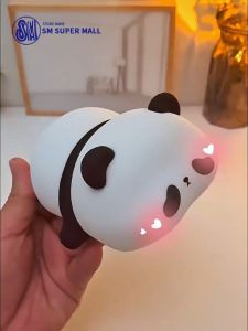【SM Mall】Panda Night Light Silicone Cute Bedside Lamp Wireless Tapping Control Soft Glow Eye Protection for Kids Adult Baby Room Nursery Creative Gift