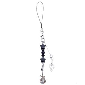 Earphone Notes Star Guitar Pendant Phone Charm Hanging Rope Phone Chain Strap Bag Decoration Lanyards Keychain Accessory