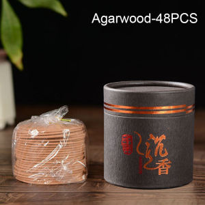 48/120Plate Coil Incense Sandalwood Wormwood Home Fragrance Incense Scented Natural Sandalwood Agarwood Coil Incense Aromatherapy Buddha Yoga Incense Indoor Smell Burning Home Fragrance