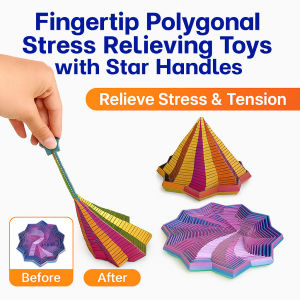 Fingertip Polygonal Toys Stress Relieving Toys with Star Handles 3D Printing Spiral Tower Toy Stress Relief Toys