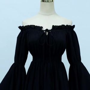 New and AliExpress Off-Shoulder Ruffle Long-Sleeve Renaissance Style Floor-Length Dress
