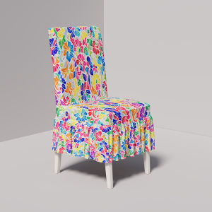 ผ้าคลุมเก้าอี้ผ้าไหมนมออกแบบพิเศษสำหรับห้องอาหาร ผ้าคลุมเก้าอี้สำหรับใช้ในบ้าน ผ้าคลุมเก้าอี้โรงแรมแบบยืดหยุ่นเรียบง่าย [ จัดส่งฟรี ]