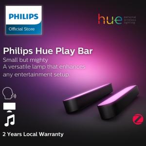 Philips Hue Play Bar White & Color Smart Light 2 Pack Base kit Hub Required/Power Supply Included (Works with Amazon Alexa Apple Homekit & Google Home)